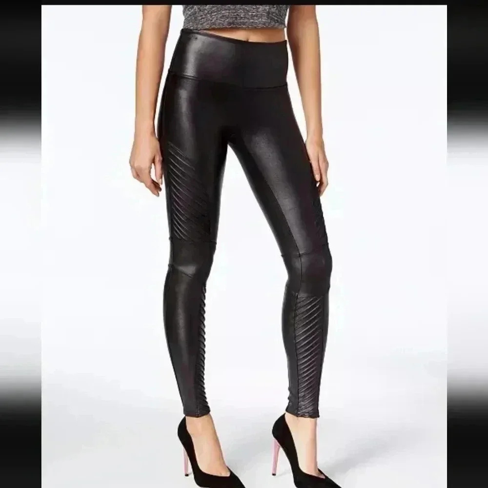 Spanx Faux Leather Moto Leggings